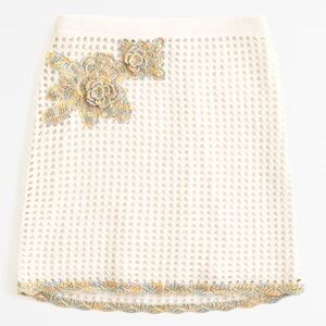 Abercrombie & Fitch Crochet Skirt White Floral Appliqué Trevor Project, Small
